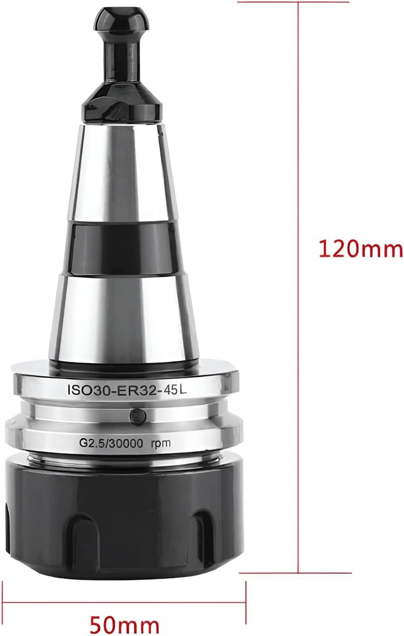 TUMAN Pro 5 قطع / مجموعة ISO30 ER32-45L كوليت توازن لآلة الخراطة G2.5 30000RPM حامل أدوات CNC من الفولاذ المقاوم للصدأ مع مسمار سحب لآلة الخراطة - Image 2